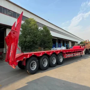 60 Tons 100 Tons 4 Axles Gooseneck Lowbed Semi Trailer Lowboy Truck Trailer