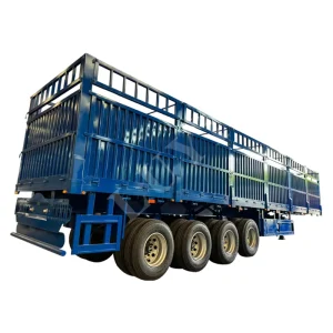 60 Tons Capacity Cargo Transport Truck Trailer 4 Axles Fence Transport Livestock Cargo Semi-trailer