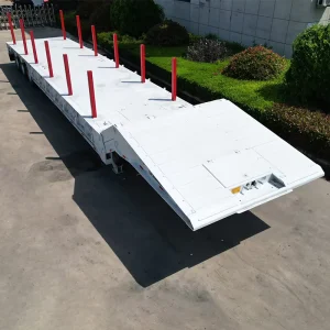 60T Load 16m Length 8 Twist Locks Industrial Project Equipment Shipping Utility Supply Foldable Gooseneck Lowbed Semi Trailer