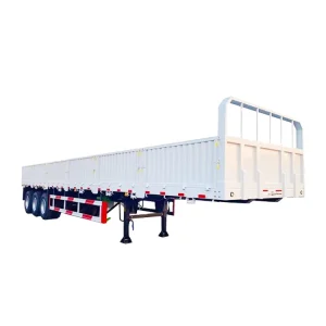 60tons 12.5m Side Wall Cargo Semi Truck Trailer With 0.8 Meters Side Wall Height