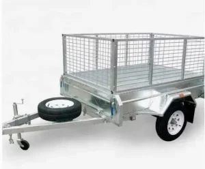 6X4 Single Axle Silver Utility Trailer Lightweight Hot Dip Galvanized Steel Cargo Box Trailer 750kg Payload