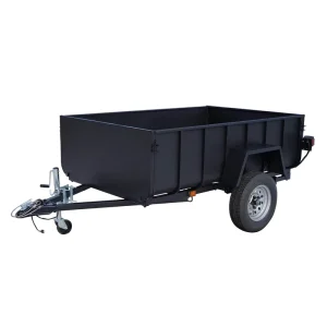 6×4 Black Single Axle Utility Trailer Heavy-Duty Steel Tipper ATV Compatible Wheel Farm Cargo