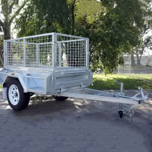 6×4 Single Axle Galvanized Box Trailer with Disc Brake for Cargo and Utility