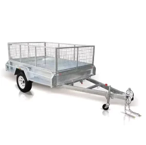 7*4 ft Hot Dip Galvanized Single Axle Box Trailer Durable Utility Trailer High Strength Steel for Reliable Outdoor Use