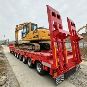 7 Axle Low Bed Lowboy Flatbed Trailer 60/80T Lowbed Semi Traielr Gooseneck Lowbed Truck Trailer Low Bed Car Trailer