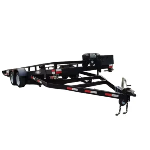 7T Hydraulic Dump Truck Trailer Transport Vehicle with Ladder Trailer Heavy duty Transport Flatbed Trailer