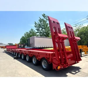 8 Axle Lowbed Truck Trailers Cargo Container Transport 100 Tons Semi Trailer Low Flatbed Container Semi Trailer