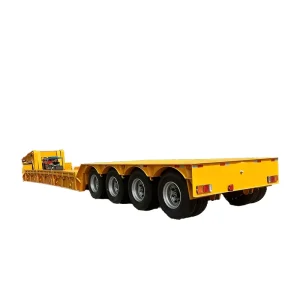 80 Ton 4 Axle Semi Low Bed Trailer Truck Trailers for Efficient Heavy Bulk Cargo Transportation