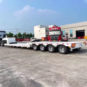 80 Ton Detachable Gooseneck 40 Ft Low Bed Semi Trailer 3 Axle Cargo Semi Truck Trailer for Sale
