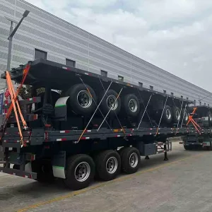 80 Tons Flatbed Trailer 12m Flatbed Semi Trailer 3-axle Container Transport Semi Trailer