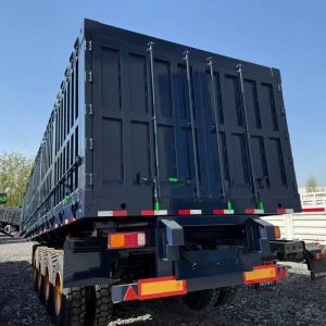 80 Tons Hydraulic Side Dump Tipping Truck Cargo Semi Trailer with Tarpaulin