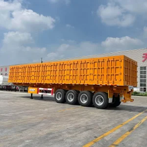 80ton 4 Axle Side Tipper Semi Trailer for Coal Stone Transport Hydraulic Cylinder Tractor Dump Trailer Cargo Made of Steel