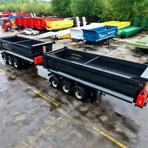8200x2550x2500mm 3 Axles U Type Rear Tipping Semi Trailer 6.8T Light Duty Bulk Goods Transport Rear Dump Trailer for Africa