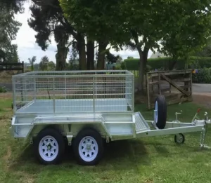 8X5 Light Weight Iron Box Semi Trailer 2 Axle Heavy Duty Cargo Transport Landscaping ISO Certified 2t