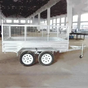 8×5 Braked Cage Trailer Tandem Axle Utility Trailer with Override Brakes