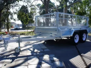 9*5 Box Trailer 3000kg GVW 2 Axle Car Carrier with 900mm Mesh Cage