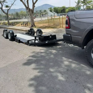ATV Car Trailer Kitchen Houler with Steel Construction 2500 kg Payload Double Axle Drop Deck Car Trailer