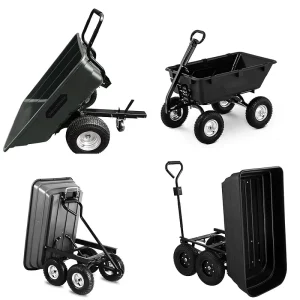 ATV UTV Heavy Duty Utility Cart Poly Dump Cart Poly Tipper Trolley and Cargo Trailer 75L 125L 150L 280L