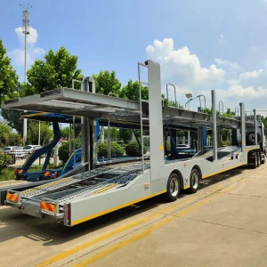 Africa Durable Steel Car Carrier Semi Trailer CE Certified Lightweight Middle Axle >30000 kg Payload