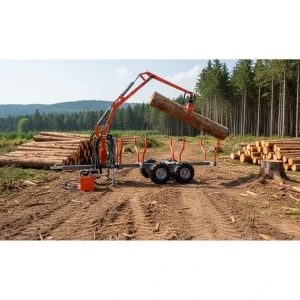 Agricultural Crane & Trailer ATV-TTC03A Compact Lifting Equipment Forestry Farm Use