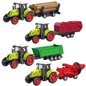 Agricultural Engineering Car Model Tractor Toy Vehicles Farmer Vehicle Belt Boy Toy Car Model Gift Children Kids Toys