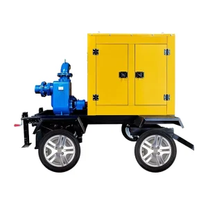 Agriculture Irrigation Diesel Engine Water Pump 4 Inch 500hw7 Big Trailer Diesel Engine Pump Set With Diesel Engine