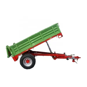 Agriculture Single Axle Back Tipper Single and Double Axle Farm Tractor Dump Trailer 3 10 Tons Log Trailer with Crane
