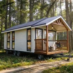 All Season Trailer House Insulated Aluminum Walls with Steel Heating Ducts for 30°C to 50°C Conditions Tiny Trailer House