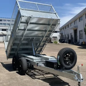 All Wheels Electric Braked Emergency Break Away System Protected Utility Flatbed Tipper Trailer