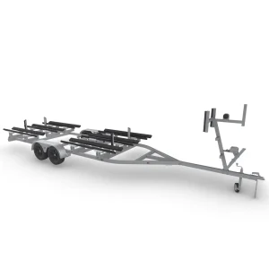 Allhouse Boat Heavy Duty Aluminum Boat Trailer Dual Axle Galvanized Marine Chassis Adjustable Bunk System Yacht Watercraft