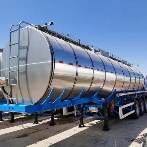 Aluminum Alloy Made Semi Trailer Tanker Truck Trailers Insulated High Temperature for Transporting Gasoline Diesel Milk Food