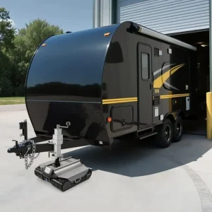 Anti slip steady dolly tool crafted for all terrain caravan trailer displacement operation