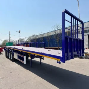 Axle 40 Tons 30ft 45ft 53ft Cargo Transport Flatbed Semi Trailer Steel Container Box Utility Truck Trailers