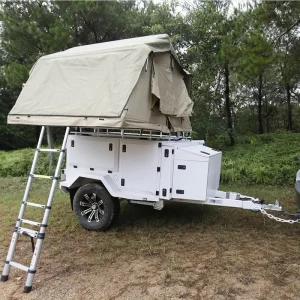 B1 Fiberglass Lightweight Mini Camping Trailer Custom OEM ODM Modern Slide-Out Kitchen Caravan
