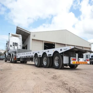 BERKLEY 2 Line 4 Axles Container Machine Transport Cargo Trailer Lowbed Gooseneck Tilt Slide Extendable Semi Truck Trailer