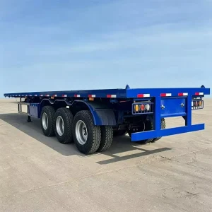 Big Discount Heavy Duty 3 Axle Flatbed Semi Trailer 40ft Low Bed Semi-trailer 60ton High Tensile Steel Low Flatbed Semi Trailer