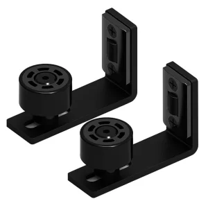 Black Coated Roller Hardware Wall Mount Sliding Barn Door Floor Guide