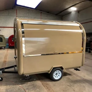 Black Fiberglass Food Trailer with Ice Machine for Candy Catering and Cake Display Customizable Color COC Standard