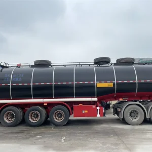 Black Liquid Fuel Tanker Semi Trailer Commercial Use