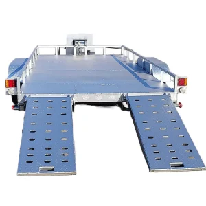 Blue Mini Excavator Plant Trailer Tilt Car Trailer with Ramps