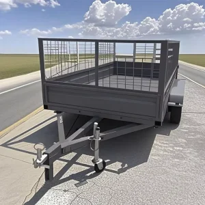 Box Trailer Tipper Rack New Hot Dipped Galvanized Farm Utility Small Dump Farm Car Semi Trailer With Ladder