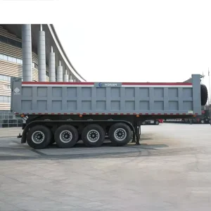 Brand Hstar Hydraulic 60 80 Tons 3 4 Axles Rear Dump Trailer 35 40 Cubic Meter Dump Semi Trailer Rear Tipper