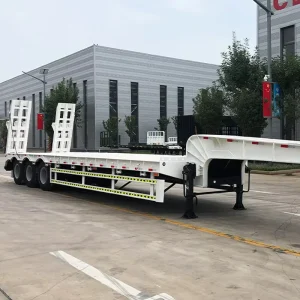 Brand New Factory Direct Sales 4 Axle 80ton Low Bed Semi-Trailer Semi Truck with Lowbed Trailer