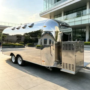 CE Certified Stainless Steel Commercial Catering Food Trucks Towable Food Trailer for Advertising