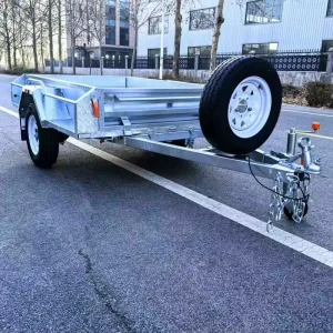 CE DOT EEC Certified Galvanized Single Axle Flatbed Utility Trailer Detachable Mesh Cage 2000kg Payload Sizes 7*4 7*5 8*5 Cargo