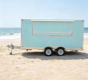 CE EEC ISO SNCH Patent Certified Dual Axle Pastel Food Trailer Full Stainless Worktop Mobile Coastal Street Food Vending Cart