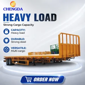 CHENGDA Manufactured Customizable Color and Logo for Transport Large Cargo Side Wall Flatbed Semi Trailer