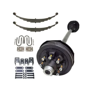 Camper Trailer Spare Parts 7000lb Round Trailer Axle with 8 x 6.5″ Drum Brake