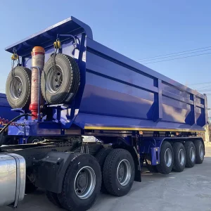 China 3-Axle Steel Dump Semi Trailer 100T Payload Customizable Body for Africa Coal Gravel and Sand Transport