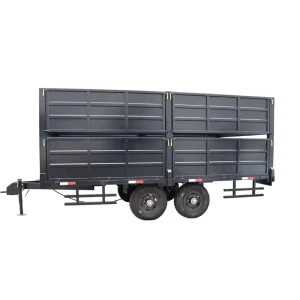 China Agriculture Use Small Farm Tractor Dump Double Axle Trailer 4 Wheels